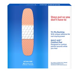 Band-Aid Brand Tru-Stay Plastic Strips Adhesive Bandages for Wound Care and First Aid, All One Size, 60 ct