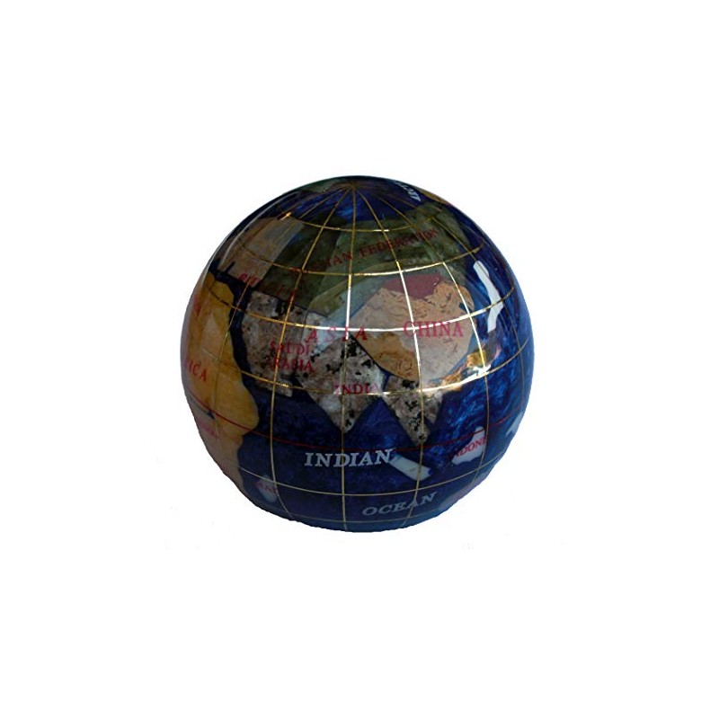 Unique Art 3-Inch Bahama Blue Pearl Swirl Ocean Gemstone World