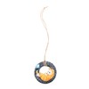 Outanaya Cat Figurine Kitten Lying in Tire Desktop Cat Ornament