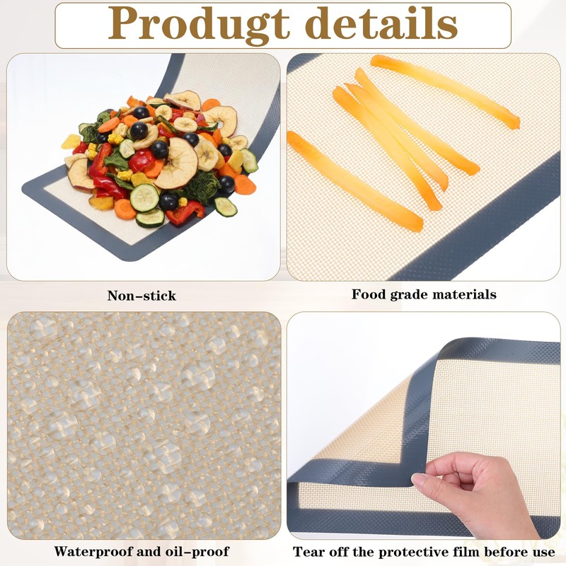 4 Pcs Small Silicone Baking Mats Compatible with Harvest Right