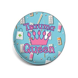 Outside the Box Graphic Novelty Retractable Badge Reel ID Holder with Interchangeable Button (Trauma Queen)