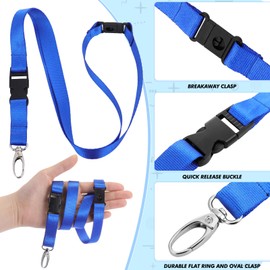 Windyun 25 Pcs Break Away Lanyards for ID Badges and Keys Neck Strap with Quick Release Buckle Name Tag Detachable Lanyards (10 Colors)