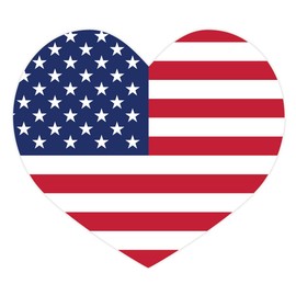 American Flag Heart - Vinyl Decal for Outdoor Use on Cars, ATV, Boats, Windows and More - Color 4 inch