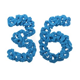 36 Pcs Solid Hair Scrunchies - Blue