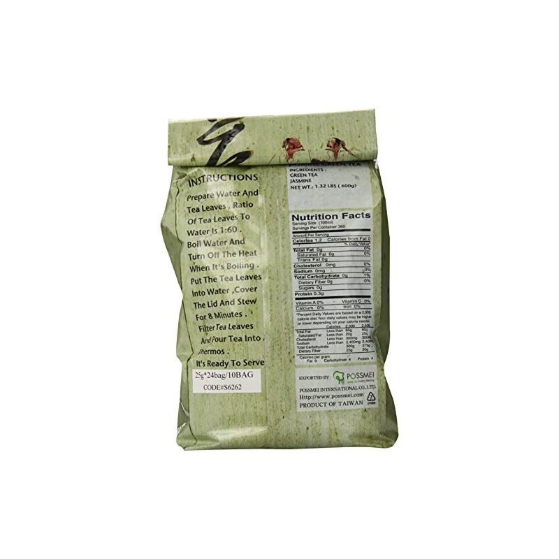 Possmei Jasmine Green Tea Bag, 1.32 Pound