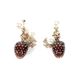 Tory Burch Kira Faux Pearl Strawberry Raspberry Drop Earring