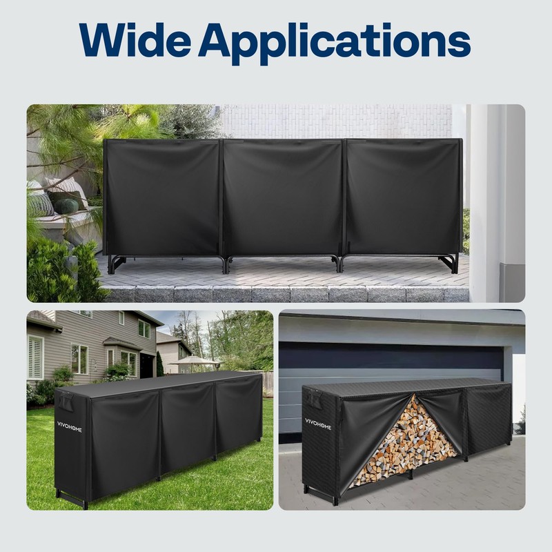 VIVOHOME VIVOHOME 10 ft Heavy Duty Firewood Rack Outdoor with