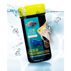 GOOD PARTNER Purify Series for Cichlid Fish Food, Floating pellets, Nutritionally Balanced Professional Formula, Color Enhancing, All Natural Ingredients, Small Granule, 2.12 oz (Pack of 1)