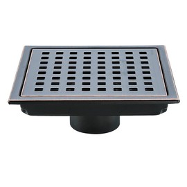 RANDOM Oil Rubbed Bronze Shower Drain Square 6 Inch Shower Floor Drain Grate & Removable Hair Strainer 304 Stainless Steel Shower Drain Cover Bathroom Accessories.RD98738-ORB