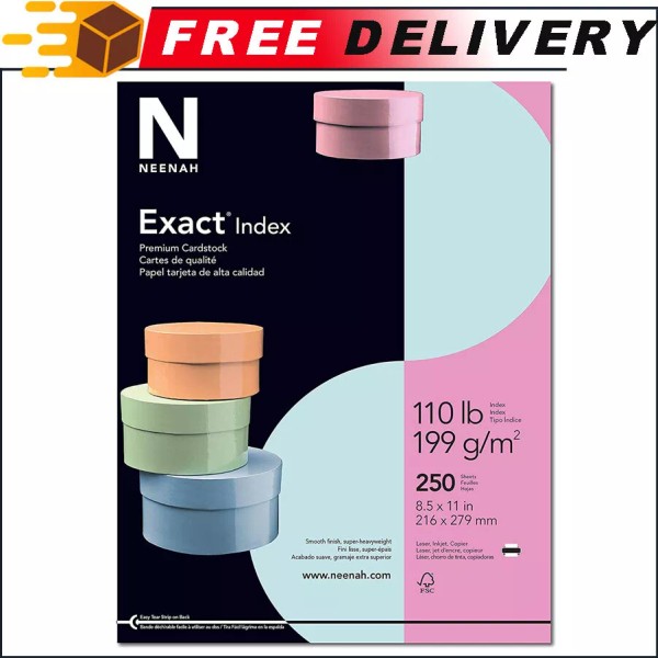 Neenah Wausau Exact Index Cardstock,110 lb, 8.5 x 11 Inch,Pastel
