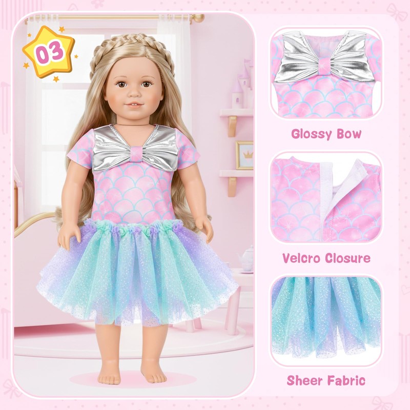 HOMQYTE 5 Sets Doll Clothes for 18 inch Dolls Baby