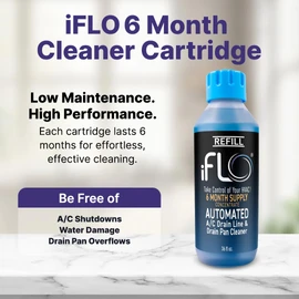 iFLO® Smart Automated A/C Drain Line Cleaner Cartridge, 6 Month Supply, Includes 3 Packs of 36oz