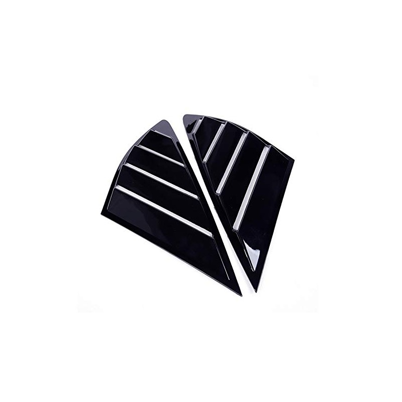 ruihe 2pc Shiny Black Rear Quarter Panel Window Side Louvers