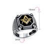 Men's Large Statement Solid Compass Freemason Masonic Signet Ring .925