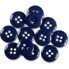 12 Pcs Navy Pant Buttons for Sewing 0.7 inch Industrial Pant Buttons 27L Sewing Buttons 4 Hole Round Buttons Plastic Buttons Decorative Buttons for Uniform Pants Jeans Jacket Skirt Shorts Craft
