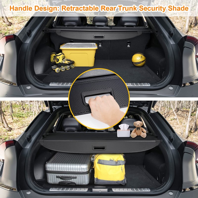 BIGACOVER for EV6 Cargo Cover Retractable Rear Trunk Security Cover