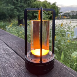 Cordless Portable LED Table Lamp， Rechargeable Battery Operated Desk Lamp with Touch Sensor , Three-Level Dimmable Suitable for Bars/Cafes/Restaurants/Bedrooms/Camping Sites (Black)