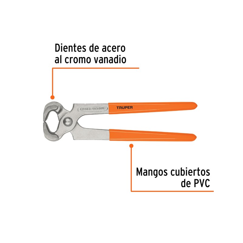 Truper TN-8, Tenaza para carpintero 8", acero al cromo