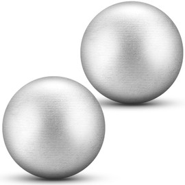 Silipull 2 Pcs Spring Sports Iron Shot Put Outdoor Shot Put Balls Silver Cast Iron Shotput Weight Balls for High School Track and Field Competition Practice(Silver,6 Lbs)