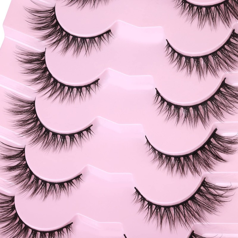 Lashes Natural Look False Eyelashes Wispies Short Faux Mink Lashes
