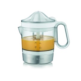 SEVERIN CP 3535 Citrus Juicer with Pulp Regulator, Easy to Use and Easy to Clean Citrus Press with XXL Juice Container, 1.0 L, 40 W, White/Brushed Stainless Steel