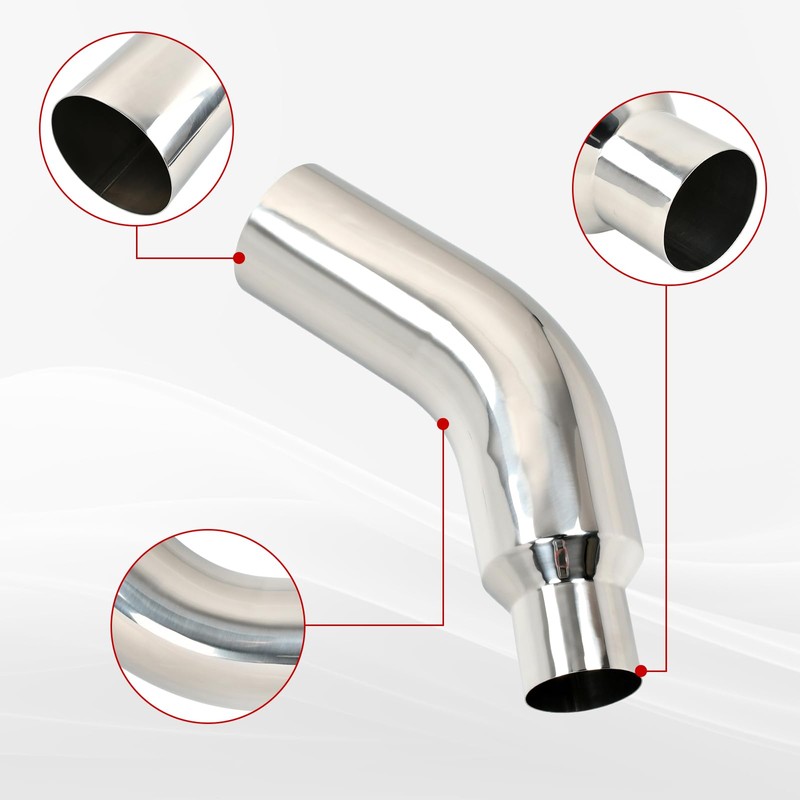 4 Inch Stainless Steel Polished Diesel Exhaust Elbow Tip,4'' Inlet