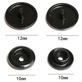 TOAOB 150 Sets T5 12 mm Black Plastic Press Studs for Sewing Accessories Clothing DIY Craft Scrapbook