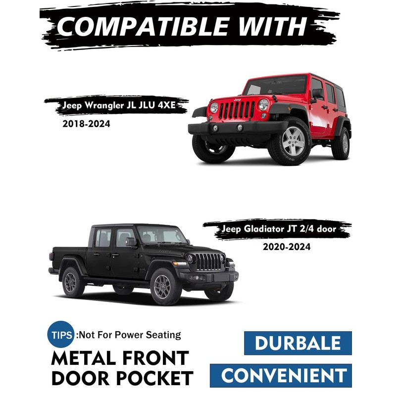 Metal Front Door Storage Box for Jeep Wrangler JL JLU