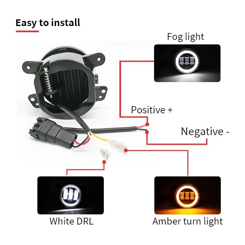 2 Luces Antiniebla Led Redondas De 4 Pulgadas 30 W