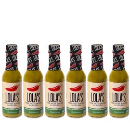 Lola’s Fine Hot Sauce - Green Jalapeño and Serrano | Family Recipe | All-Natural, Gluten-Free, Keto | Made with Jalapeños, Serrano Peppers and Lime | 6 PACK x 5 fl oz