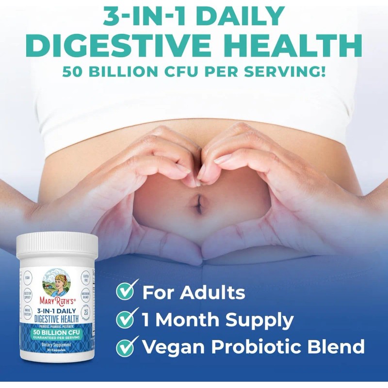 Mary Ruth's Probióticos 3 En 1 Salud Digestiva 30cáps Sabor
