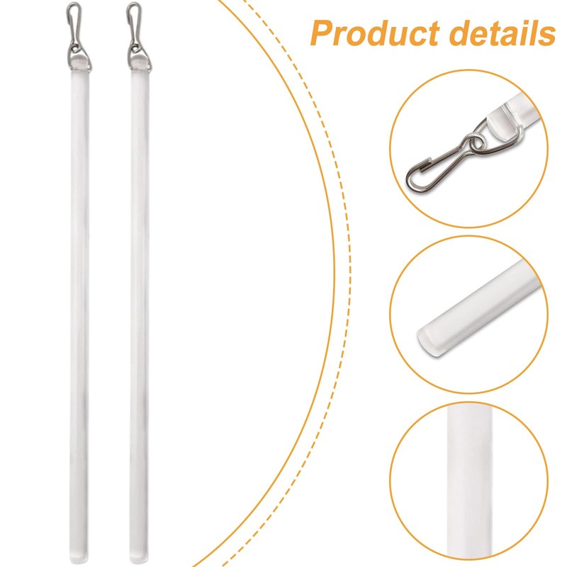 EINCORN Pack of 2 Clear 17Inch Curtain Pull Wand Drapery