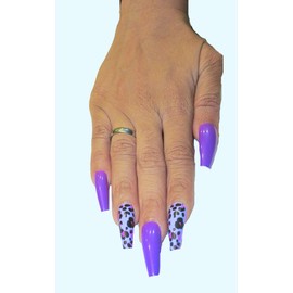 Extra Long Press On Nails - Long Fake Nails with Design (Purple)