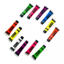 PaintGlow 12 Pintura Neon Luminosa Luz Uv Negra Body Paint Cuerpo Cara