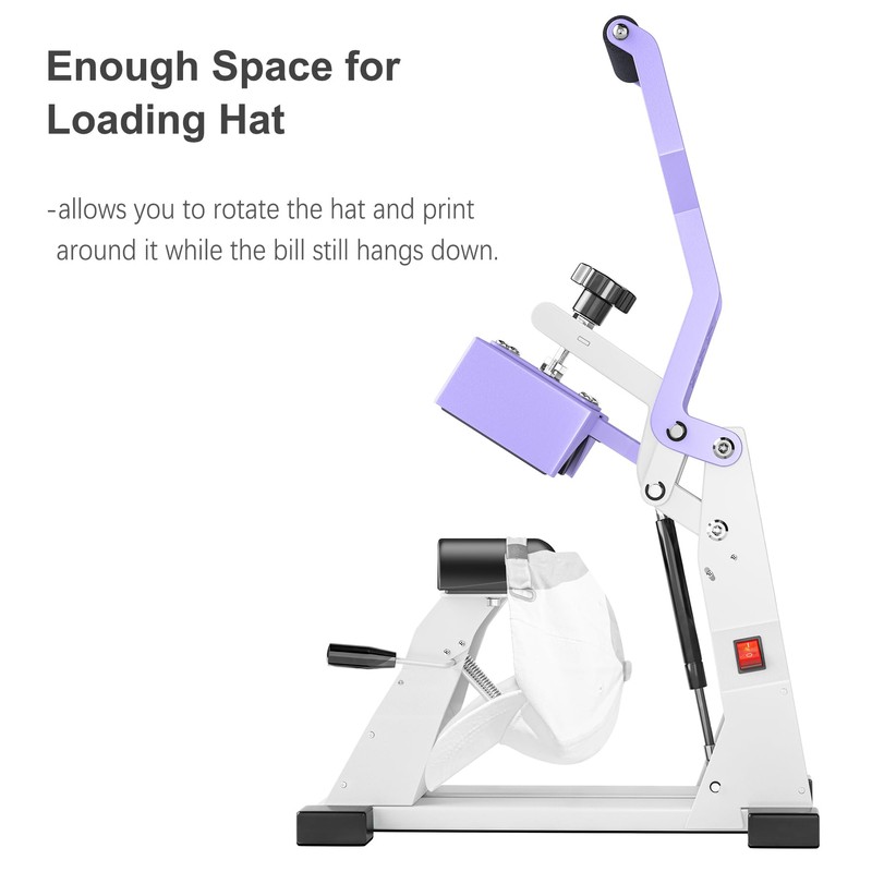 Delclynee Hat Heat Press Machine (Purple)