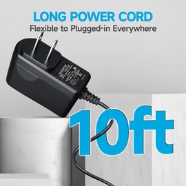 UL Listed 12V 1A 10ft Power Adapter with 8 Interchangeable Tips, AC to DC 1000mA 12W Regulated Power Supply Cord for LED Strip Lights BT Speaker Router Webcam CCTV Camera and More