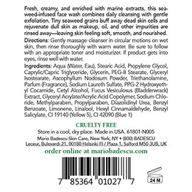Mario Badescu Jabón limpiador de algas marinas para todo tipo de piel | Limpiador cremoso que exfolia suavemente | Formulado con granos de algas marin