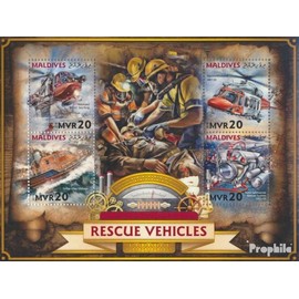 Prophila Collection Maldives 6549-6552 Mini Sheet (Complete Edition) Mint NH 2016 Rescue Vehicles (Stamps for Collectors) Aircraft / Balloons / Zeppelins / Aviation