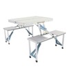 M-K Aluminum Folding Camping Picnic Table with 4 Bench Chair
