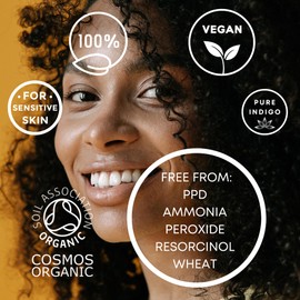 It's Pure Organic Henna Hair Dye in Indigo Black | 100% Natural, Vegan, & Gluten Free | PPD Free Hair Dye, Ammonia Free, Resorcinol Free, & Peroxide Free | Volumising, Strengthening, & Revitalising |