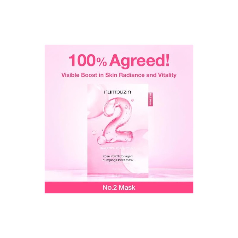 No.2 Rose PDRN Collagen Plumping Sheet Mask (10ea)