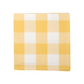 C&F Home Franklin Buffalo Check Gingham Plaid Woven Sunrise Yellow and White Cotton Machine Washable Napkin 18X18 Set of 6 Napkin Set of 6 Yellow