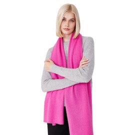 Style Republic Women’s Knitted Scarf, 100% Pure Cashmere, Beautiful European Design (Fuschia)