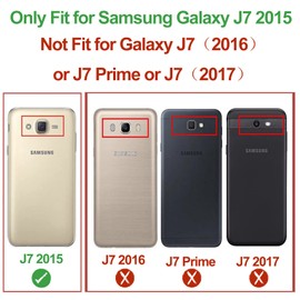 Case for Gaalxy J7 2015/Neo/J7 Core/J7 Duos/Nxt, J7 2015 Case with [3X Tempered Glass Screen Protector], Built-in Ring Kickstand and Magnetic Car Mount Shockproof Dropproof Armor Cover- Dark Green