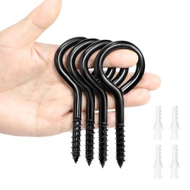 AOERT Eye Bolts Screw in, 5 in 4 PCS Eye Hooks Heavy Duty, Large Eye Bolt for Wood, Outdoor Hammock, Swing, Hanging, Ceiling, Plant, Industrial Building Construction.