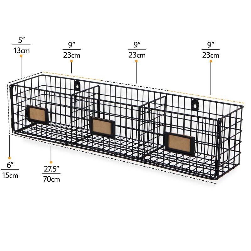 Wall35 Amalfi Hanging File Folders Office Desk Organizer Wall Mount