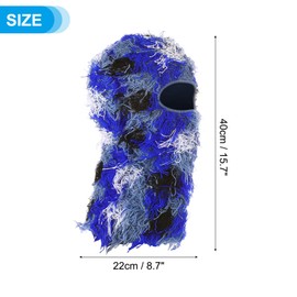 PATIKIL Distressed Balaclava Ski Mask, Balaclava Camo Knitted Face Mask Windproof Full Face Cover for Women Men Outdoor Sports, Dazzling Blue