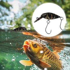 Crank Baits for Bass Fishing,Realistic Fishing Bait with Hooks - Artificial Swimbait, Floating Minnow Crankbait for Lake River and Pond