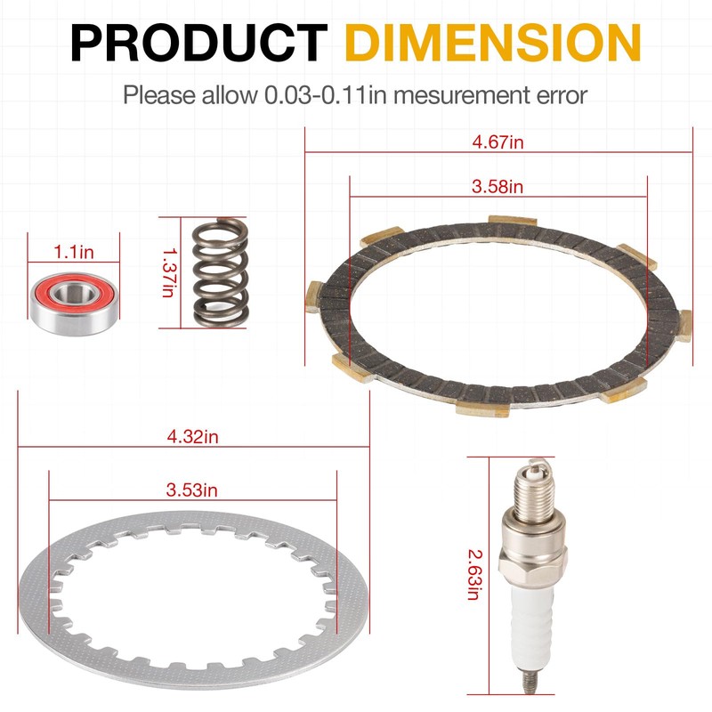 Heavy Duty Clutch Friction Plates & Gasket Kit for Honda
