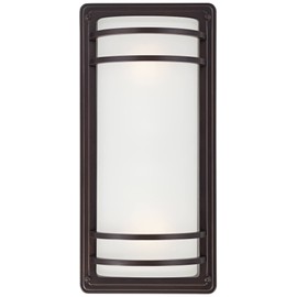 John Timberland Habitat Modern Industrial Wall Light Sconce Rubbed Bronze Brown Hardwired 7 1/2" Fixture Opal Etched Glass for Bedroom Bathroom Vanity Reading Living Room Hallway House Home